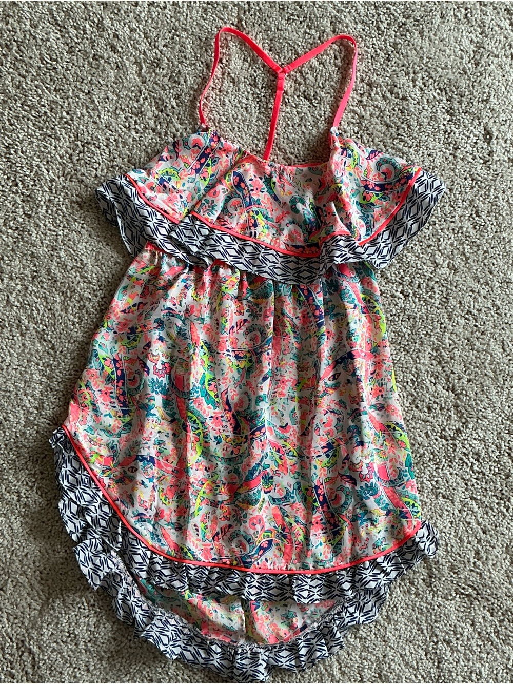 Victoria's Secret Neon Coral Floral nightie with matching thongs